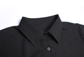 Women Personality Lapel Stitching Contrast Color Casual Dress